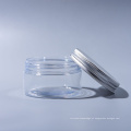 50ml Pet Jar plástico Wide boca frasco para doces para alimentos para sorvete para alimentos cosméticos grau com tampas de alumínio